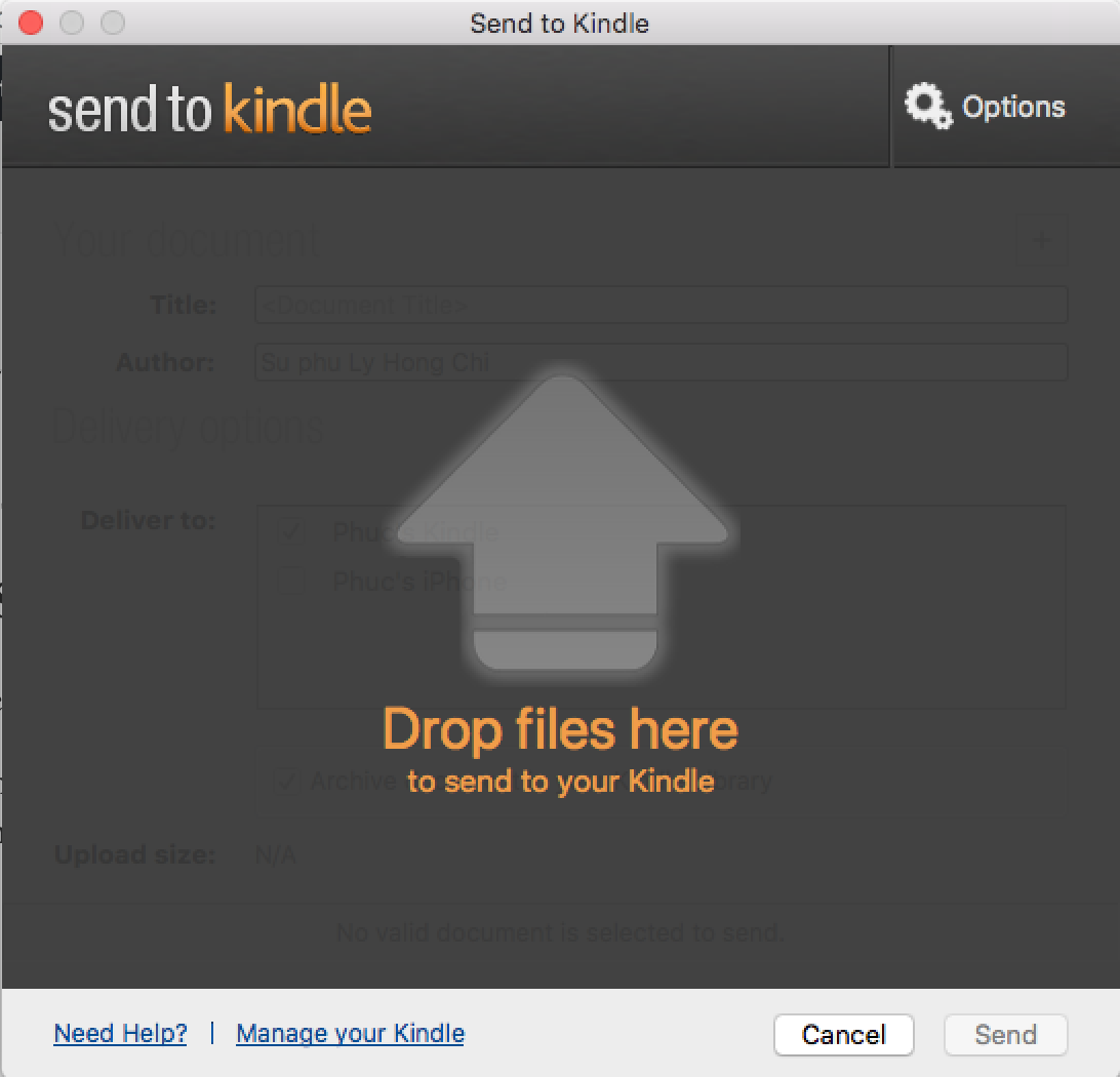 send to kindle%202 Hướng dẫn chuyển sách vào Kindle dễ dàng