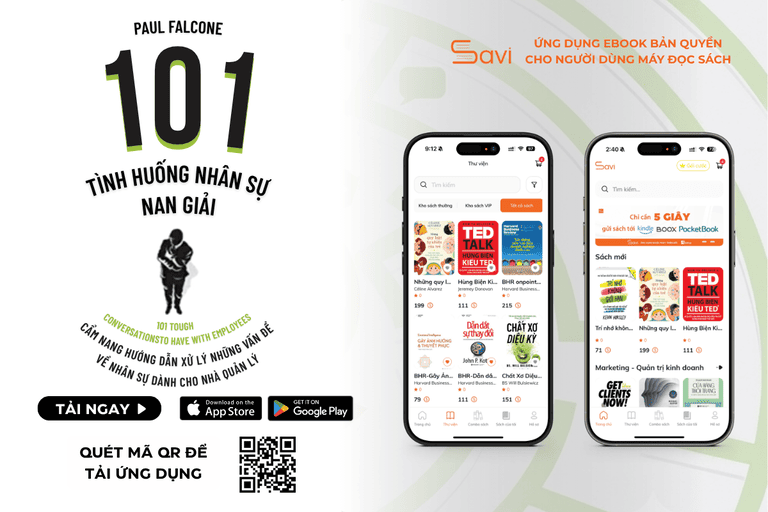 Ebook "101 Tình Huống Nhân Sự Nan Giải" đã có mặt trên Savi