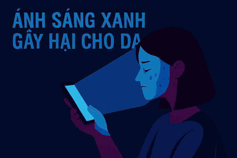 Tác hại của ánh sáng xanh với da 