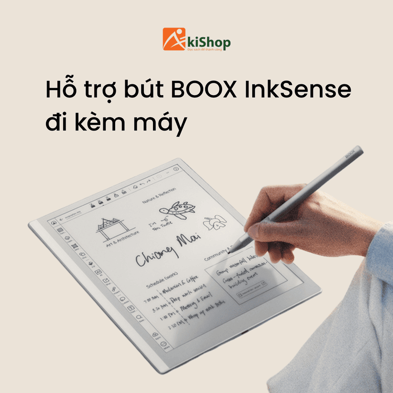 Hỗ trợ bút ghi chú BOOX InkSense đi kèm máy 