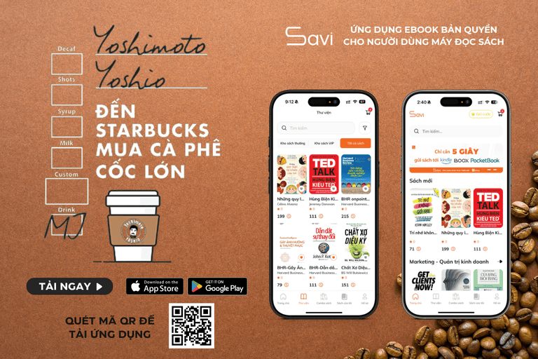 Ebook "Đến Starbucks Mua Cà Phê Cốc Lớn" đã có trên Savi