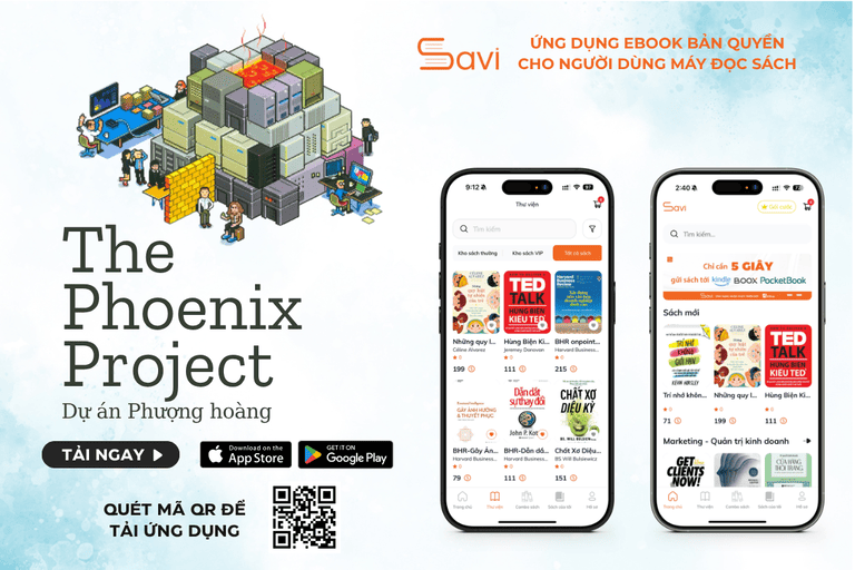Cuốn ebook "Dự Án Phượng Hoàng - The Phoenix Project" đã có trên Savi