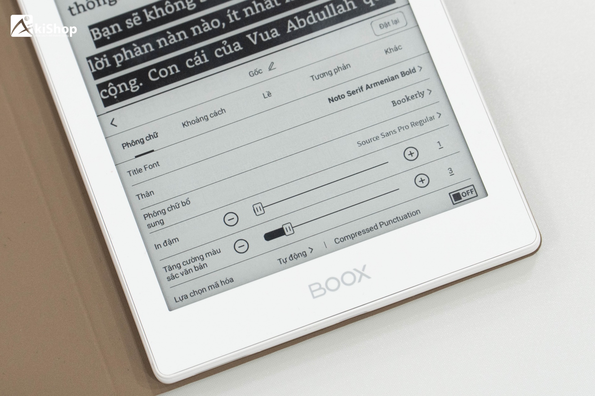 Tùy chỉnh file sách 