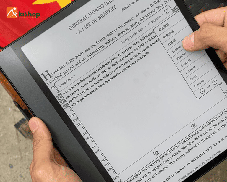 Dịch thuật trên máy đọc sách