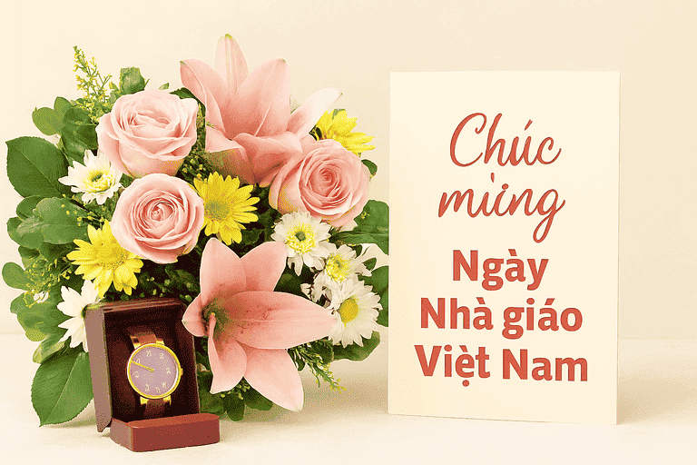 Hoa và thiệp chúc mừng 