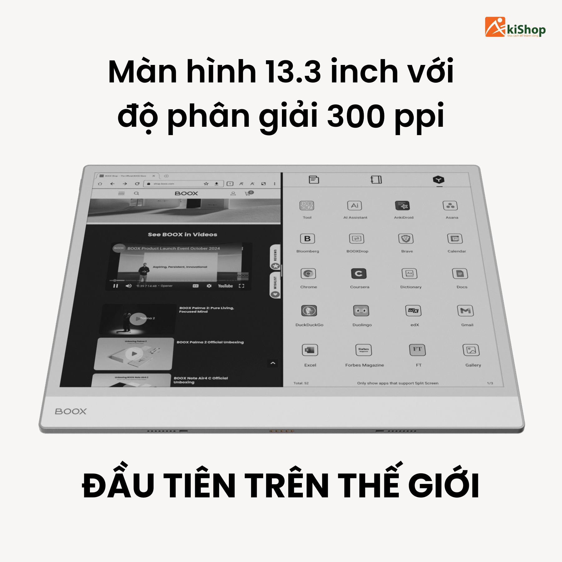 Thiết kế và màn hình máy đọc sách Boox Note Max